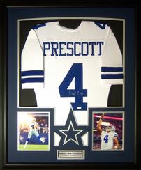 Dak Prescott Autographed Framed Jersey 202//244